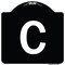 Signmission Sign with Letter C Heavy-Gauge Aluminum Architectural Sign, 18" x 18", BW-1818-22960 A-DES-BW-1818-22960 - alternate 1